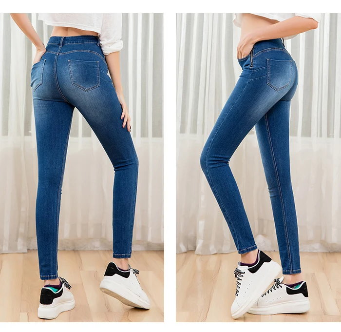 LEIJIJEANS, Новое поступление, повседневные длинные джинсы с высокой талией, модные, на молнии сбоку, уличные, удобные, женские джинсы размера плюс, 9198