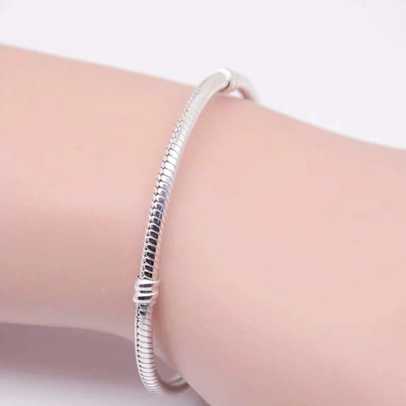 Free Sent Certificate 925 Sterling Silver Pandoraa Charm Bracelet with S925 Logo Women DIY Beads Charms Bracelet Bangle LD925