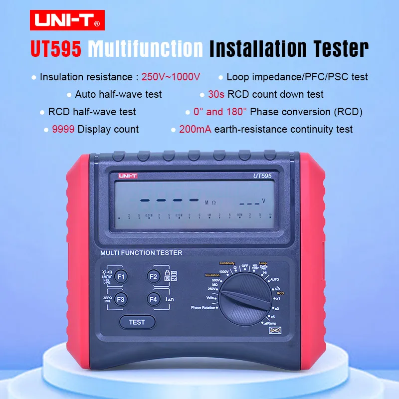 Цифровой RCD тестер UNI T UT595 многофункциональные петли тестеры сопротивления