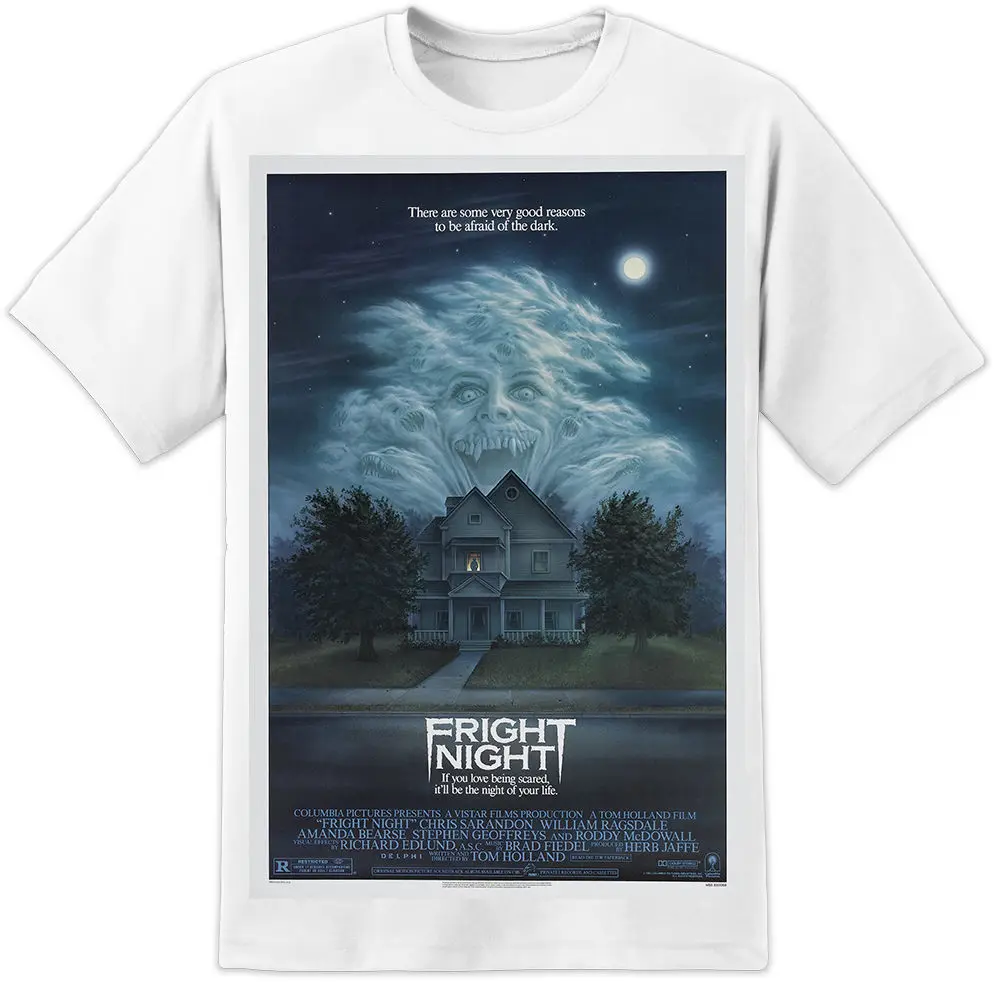Fright Night Movie Poster T Shirt ( S - 3Xl ) Huge Print Vintage Retro Horror Apparel Casual? Tee | Мужская одежда