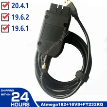 Vag com 20.4.1 vagcom 19.6.2 hex v2 interface usb para vw audi skoda seat vag 20.4.2 multi-linguagem atmega162 + 16v8 + ft232rq