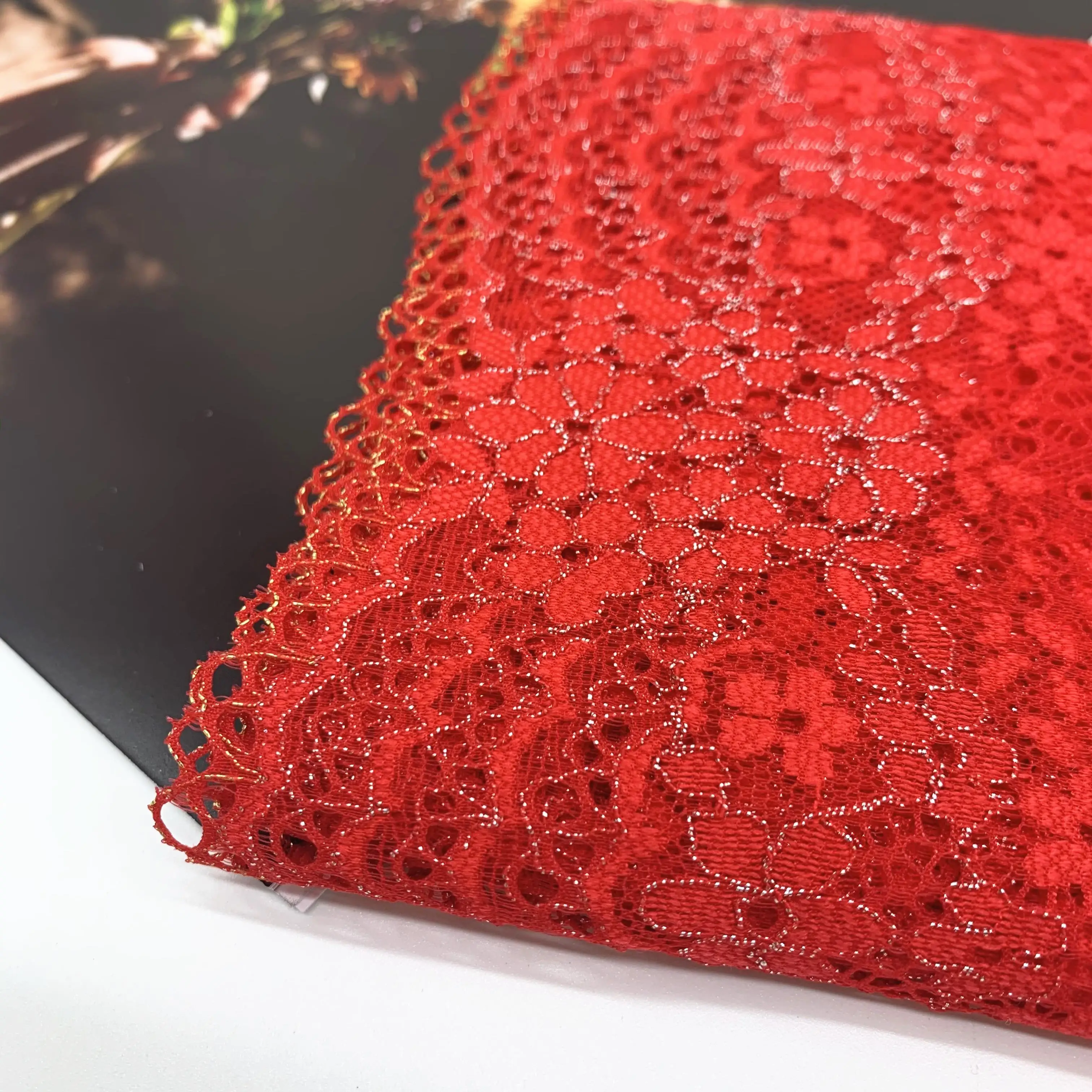 3y/lot Width 7 7/ 8 inch 20cm Apricot Gold Stretch Lace Trim For Clothing Accessory Dress Sewing Applique Costume Lace Fabrics 6