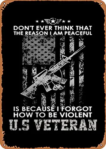 

Proud to Be A Veteran 125# Metal Tin Sign Wall Decor Man Cave Military Fan Gift Home Bar Pub Decorative Military Posters 12x8 I