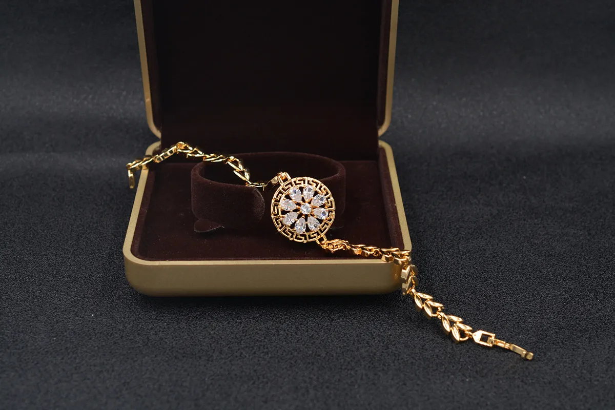 Не выцветает элегантное ювелирное изделие CZ браслет для женщин браслеты femme циркониевая цепочка Золотой Рождественский подарок, 1pz