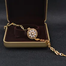 Не выцветает элегантное ювелирное изделие CZ браслет для женщин браслеты femme циркониевая цепочка Золотой Рождественский подарок, 1pz