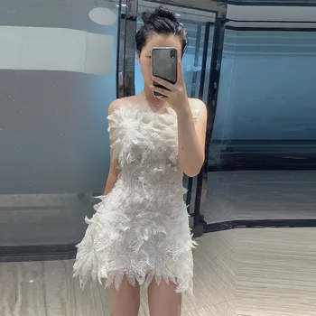 

Women Dress Sexy Mini A-Line Spaghetti Strap Elegant Lace White Hollow out Beach Party Club Holiday French Chic Robe Vestidos