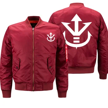 

2019 Autumn Winter Thick Zip Warm Jackets Dragon Ball Z Japanese Anime Bomber Coats Men Motorcycle Hip Hop Men Military Army Top