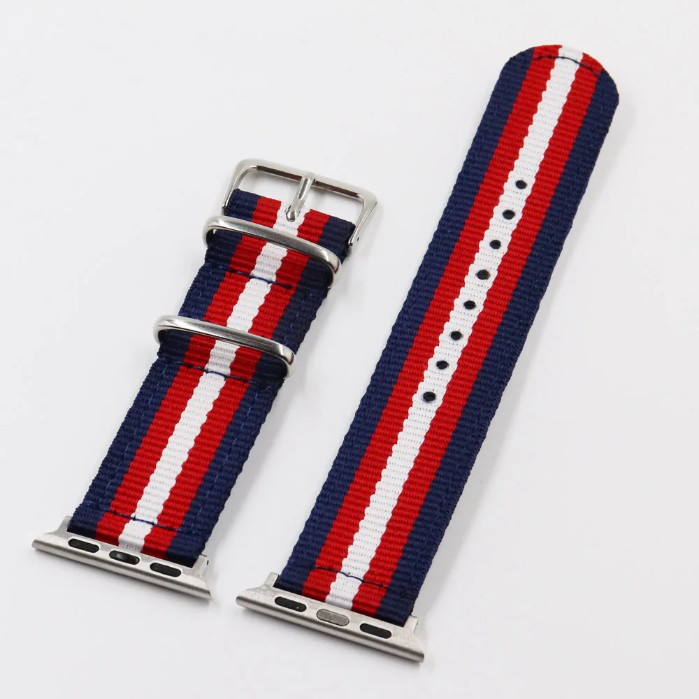 Нейлоновый ремешок Nato для iWatch 4 3 2 1 ремешок для часов 42 мм 44 мм для Apple Watch Band 38 мм 40 мм для русского флага полосы браслет на запястье - Цвет ремешка: 2Navy2RedWhite-Y
