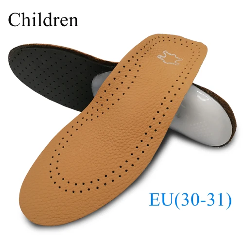 Leather Orthotic Insole For Flat Feet Arch Support Orthopedic Shoes Sole Insoles For Feet Men Women Children O/X Leg Corrected EU(30-31) 20.5cm