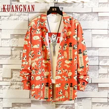 KUANGNAN рубашка с принтом маленькой собаки мужские модные мужские рубашки с длинным рукавом мужские повседневные тонкие рубашки Fit 5XL уличная одежда Осень новинка
