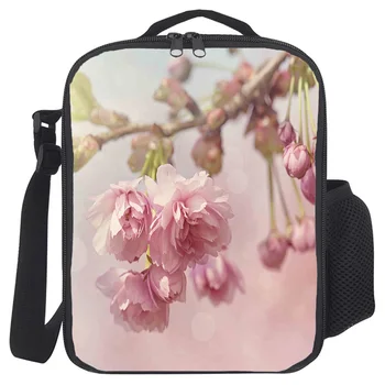 

Insulated Lunch Bag Cherry Blossoms Thermal Tote Bags Cooler Picnic Food Lunch Box Bag For Kids Women Men