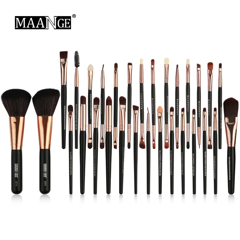 

Luxury Wooden Handle 30 Make-Up Brush Sets Portable Makeup Tools Hot Women's Gifts Sebum Sweep Eye Shadow Brush