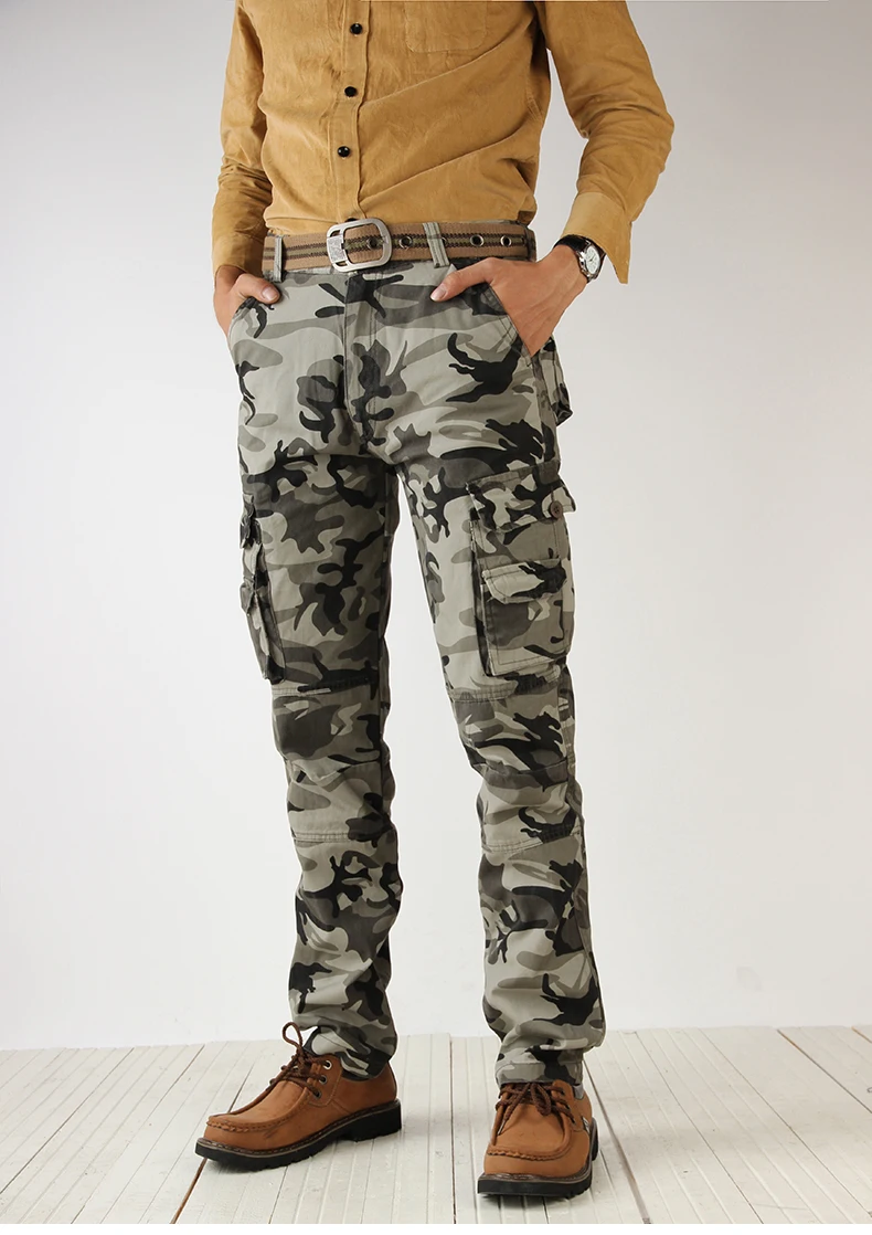 KSTUN Cotton Cargo Pants Men Tactical Military Overalls Camouflage Pants Casual Pants Man Trousers