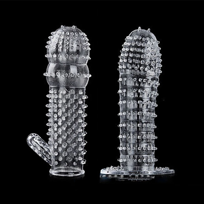 2 шт. многоразовые насадки на пенис с длинным рукавом шипованные презервативы для