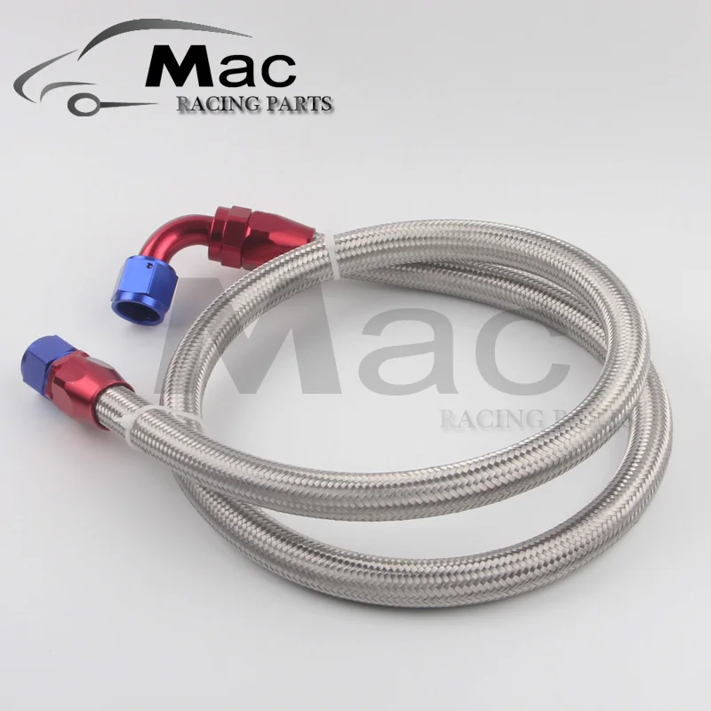 1METER STAINLESS STEEL FUEL HOSE -10 AN AN10 SS  FUEL HOSE+AN10 STRAIGHT AN SWIVEL FITTING + 90 DEGREE SWIVEL FITTING