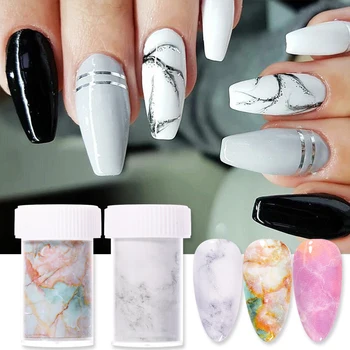 

Nail Foils Marble Series Foils Paper Decor For Nail Slider Holo Transfer Wrap Sticker Adhesive Decal Nails Accessories
