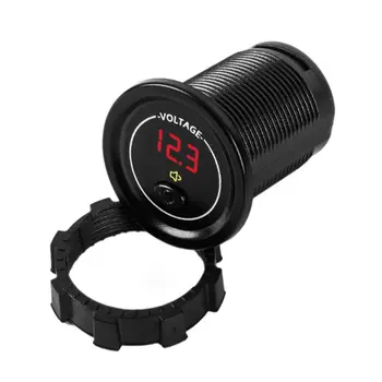 

Waterproof Motorcycle Boat Car DC 12V 24V 30V LED Voltmeter Display Voltage Meter with ON OFF Switch Low Voltage Alarm 83XA