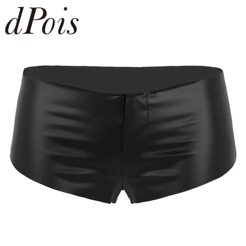 Пикантные женские обтягивающие шорты из искусственной кожи с низкой талией, с эффектом мокрого вида, мини-брюки для танцев, ночные вечерние, Клубные, мини-шорты, нижнее белье