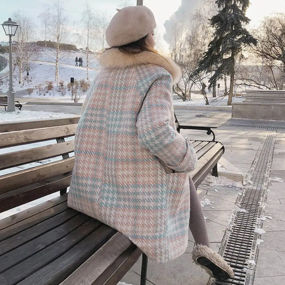 2020 Женское пальто верхняя одежда зимняя Модное теплое шерстяное Смешанное
