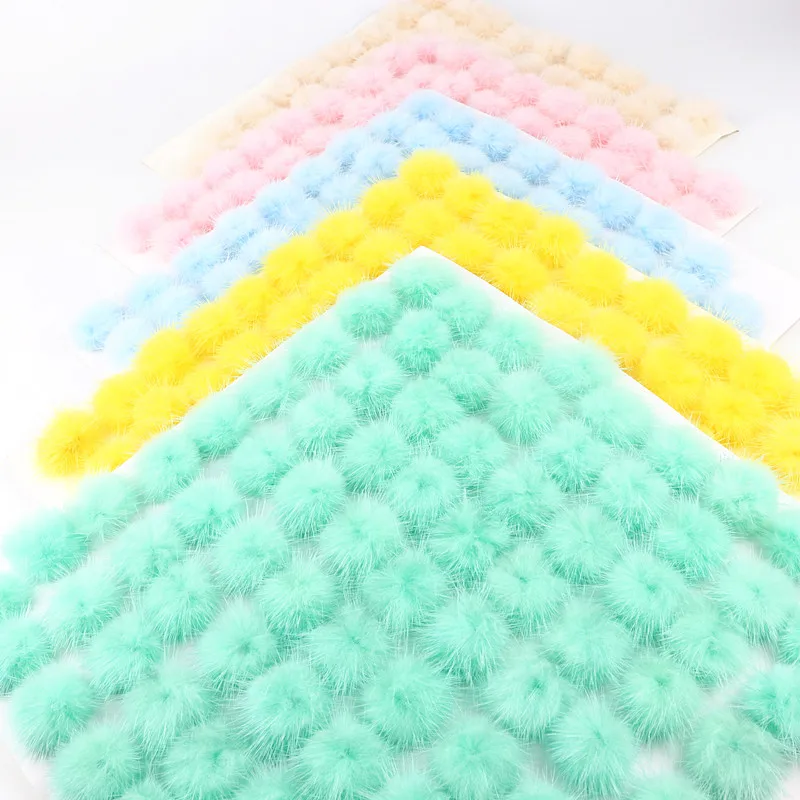 Jewelry Making Supplies Craft Supplies Pom Poms Craft Supplies 3cm Mink Pom Poms Fluffy Keychain Hair Accessories Earrings Sandals Household Furry Handmade DIY Material Accessories 5/10 Pcs