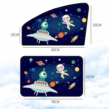 

Sun Protection Window Magnetic Sunscreen Cartoon Car Curtain Summer Adjustable Sunscreen Sun Shade