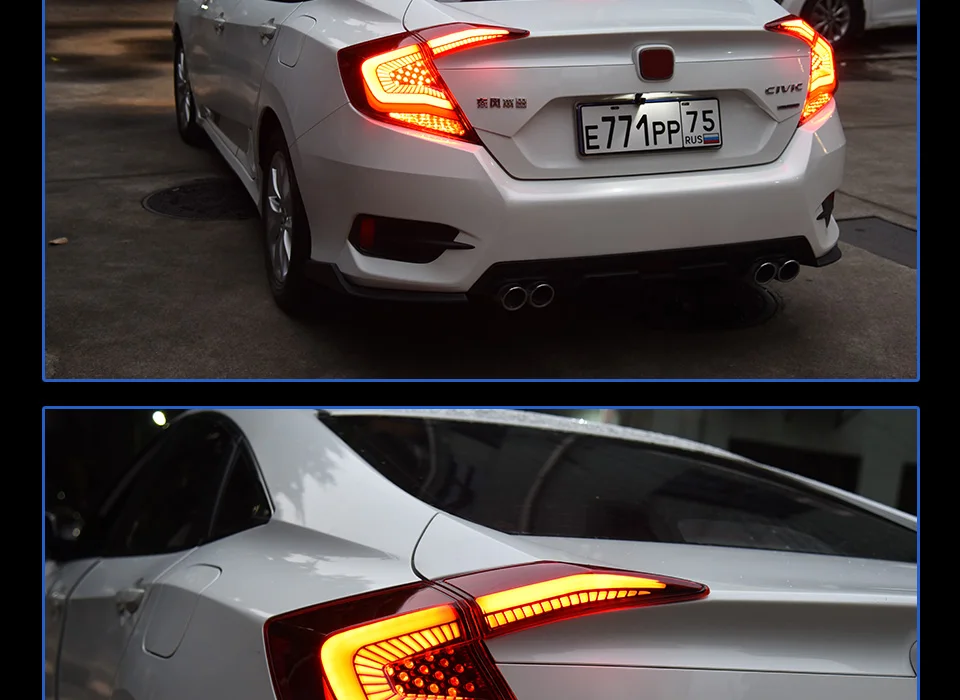 AKD автомобильные задние фонари для Honda Civic G10 задние фонари 10 седан 12 В светодиодный автомобильные задние фары Задний фонарь лампа