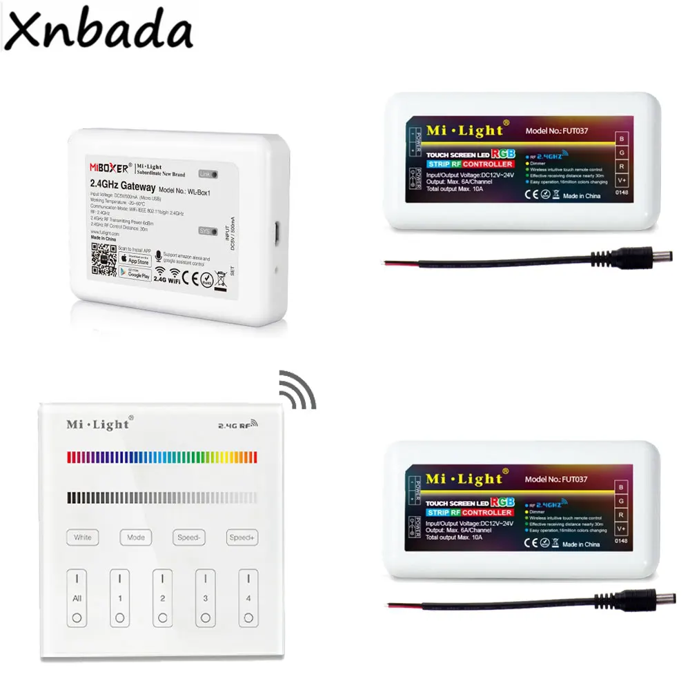 Milight 2,4G RGB 4 зоны Led контроллер DC12-24V Беспроводной WL-Box1 светодиодный контроллер B3 4 зоны RGB/RGBW Smart Touch Панель пульт дистанционного управления