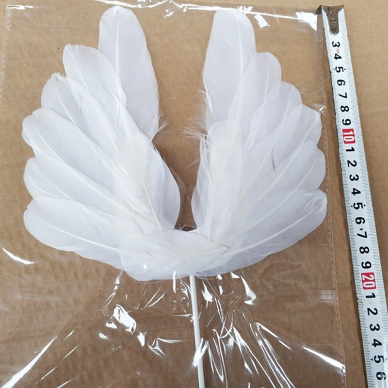Angel Feather Wings Flag Cake Toppers for Wedding Birthday Party Baking Dessert Valentine's Day Cake Top Decoration Supplies