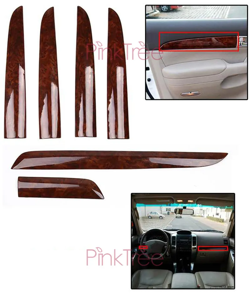 Wooden Interior Cover Trim Decoration for Toyota Land Cruiser 120 Prado FJ120 2003 4 5 6 7 2009 Car Styling Accessories