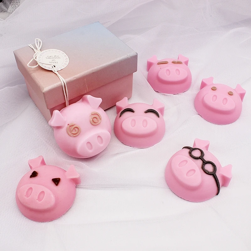 4Cavity Cartoon pig DIY Soap Making Supplies 3D Silicone Cake Mould Handmade Baking Mold Soap Mold