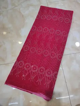 

2020 Latest Design pink Velvet Lace Fabric High Quality French Lace With stones fabric For Party Dress