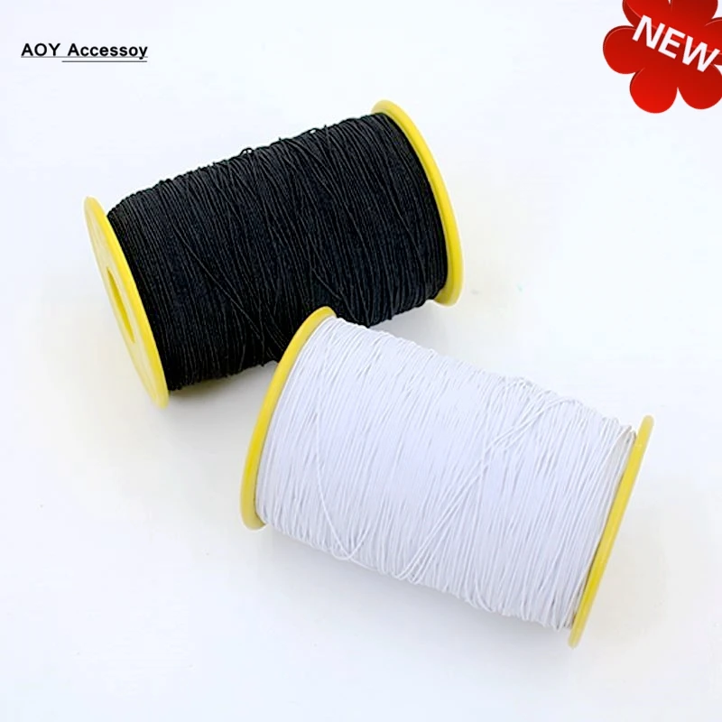 0.5mm Elastic Band Beading Cord Thread Black White Stretch Rope For
