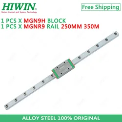 Free Shipping Alloy Steel Hiwin 9mm Linear Rail MGN9 250mm 350mm with MGN9H Slide Block Carriage for 3D Printer
