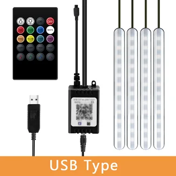 

DC12V USB Head DC5V Car Atmosphere Light LED Decoration Lamp RGB APP Voice Control Function Music Rhythm Car Accessories