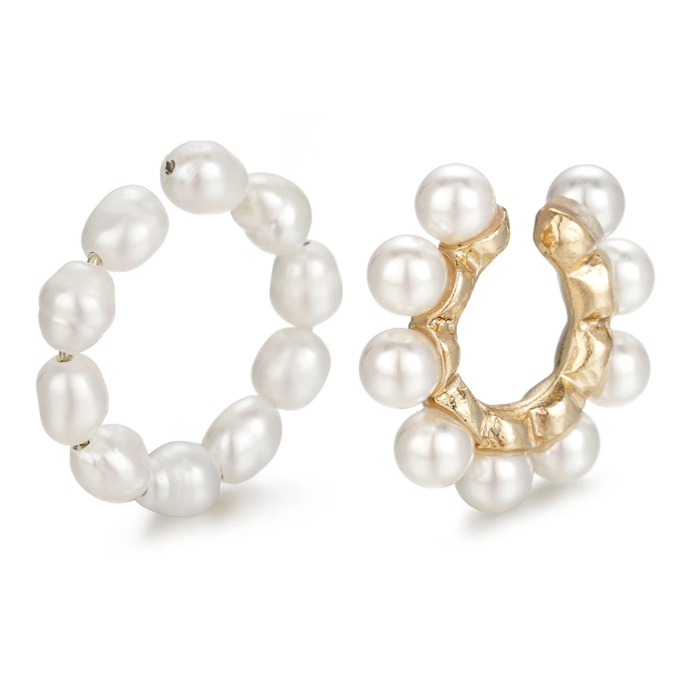 CZ Zircon Pearl Ear Cuff Cartilage Earring for Women Ear Clips Without Puncture Earcuffs Clip on Earring Party Jewelry ear clip earrings,clip earrings,ear clip,ear accessories