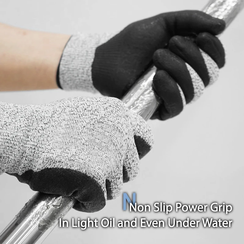 Уровень 5 устойчивые к порезам перчатки 3D комфорт стрейч Fit, прочный power Grip Пена Нитрил, пройти Fda пищевой контакт, Smart Touch, тонкий м
