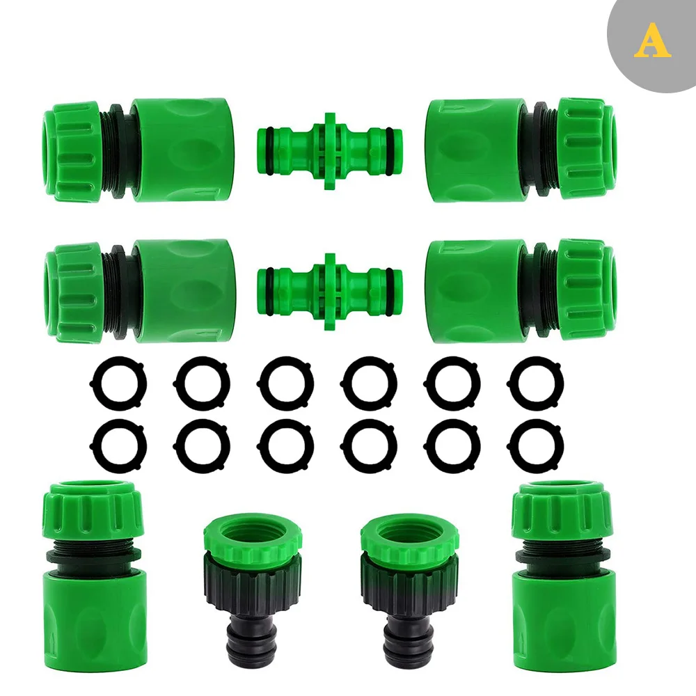 Garden Watering Hose ABS Quick Connector 1/2” End Double Male Hose Coupling Joint Adapter Extender Set For Hose Pipe Tube 