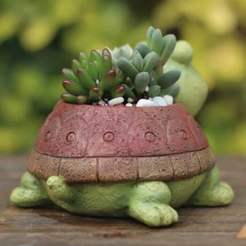 

flowerpot Home decor animal garden planter resin cute tortoise flower pot succulent cactus garden pots ornament gifts