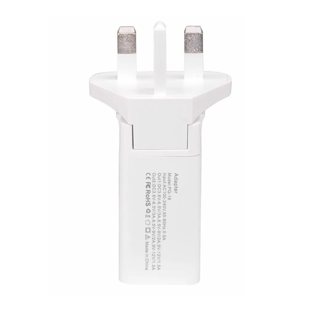 18 Вт PD+ QC3.0 зарядное устройство Быстрая зарядка usb зарядная станция адаптер питания Универсальный мобильный телефон Настольный настенный дом - Цвет: UK-Convertible