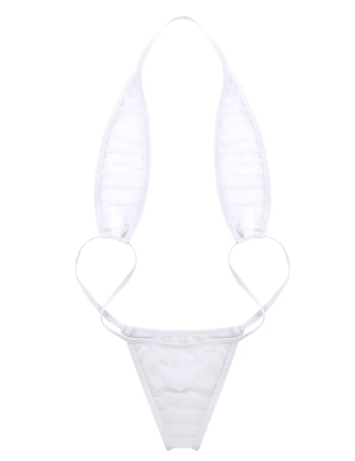 TiaoBug женский сексуальный цельный прозрачный мини стринги купальник трикини пляжный купальник эротический прозрачный ночное белье - Цвет: White