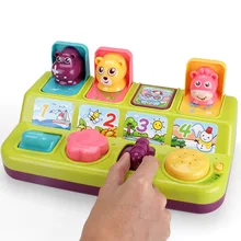 Juego interactivo de Peekaboo Pop Up con forma de Animal, juguete con música, regalo para niños