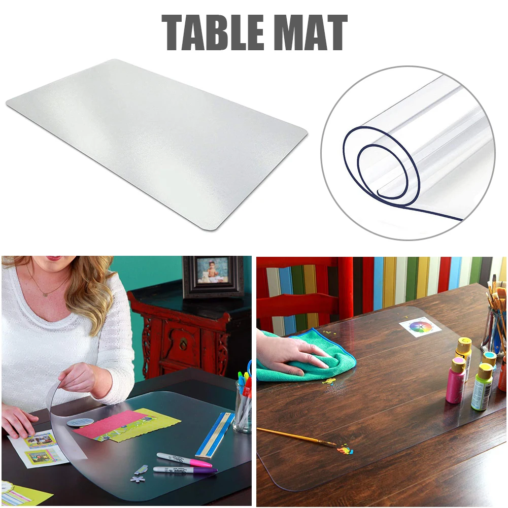 

35inch PVC Transparent Waterproof Table Mat Placemat Table Mat Children Puzzle Toys Desk Pad Fit on the table 90x40cm 2020New
