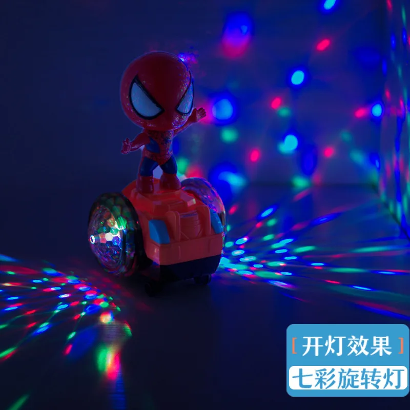 Zhi en bao трюк скутер мультфильм электрический Универсальный музыкальный человек-паук игрушечный автомобиль