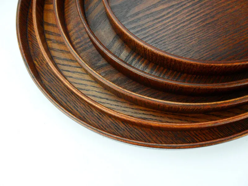 Продукт японский стиль деревянный поднос тарелка Европейский круглый чайный поднос украшение дома лоток для хранения