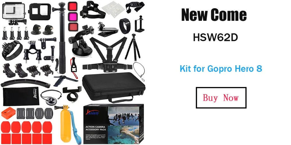 Аксессуары husiway комплект для Gopro Hero 8 7 6 5 Black Osmo Action 4 3 Session Набор для Xiaoyi 4K SJCAM EKEN и других камер 12A