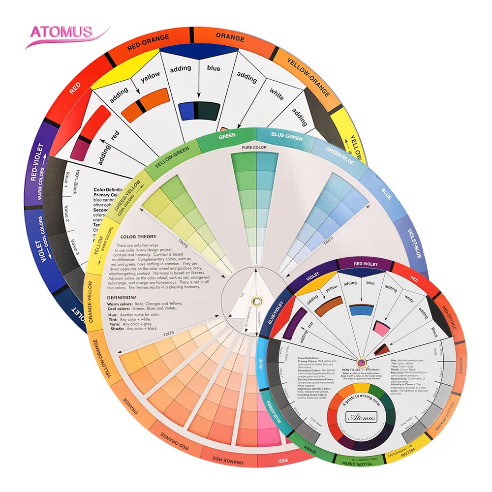 3Pcs Del Tatuaggio Del Rifornimento Di Colore Ruota Di Inchiostro Tabella Di Accessori Di Carta Professionale Attrezzature Tatuaggio Pigmenti Ruota Ca