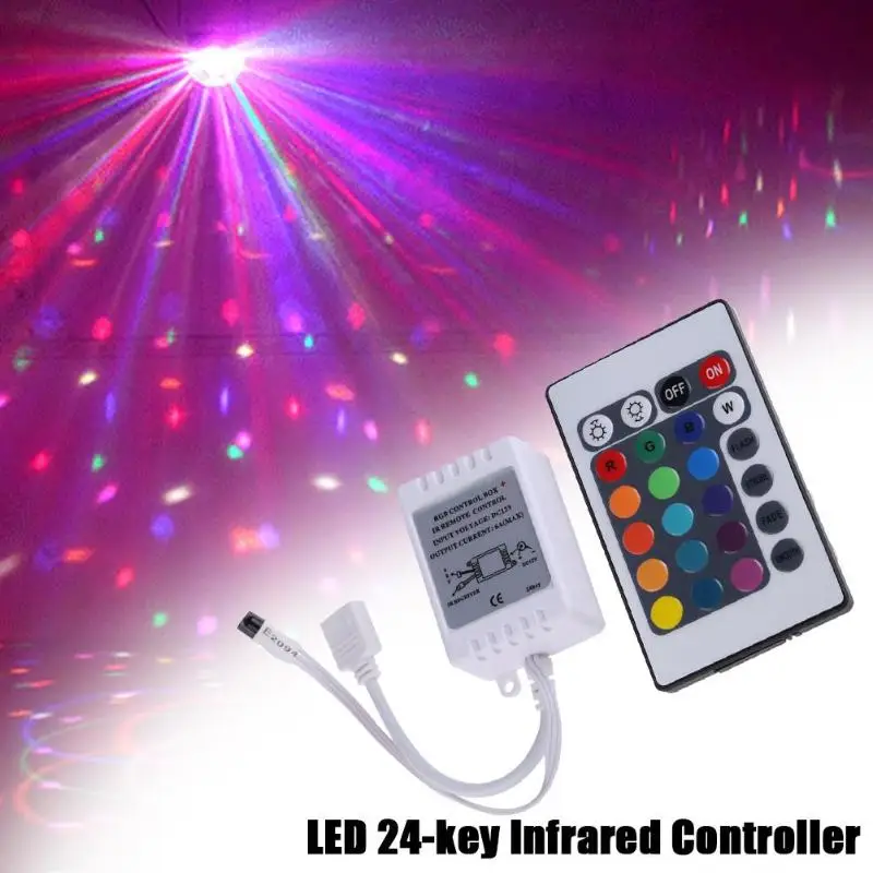 24 ключа ИК пульт дистанционного управления DC 12V для RGB 5050 SMD СВЕТОДИОДНЫЙ беспроводной полосы