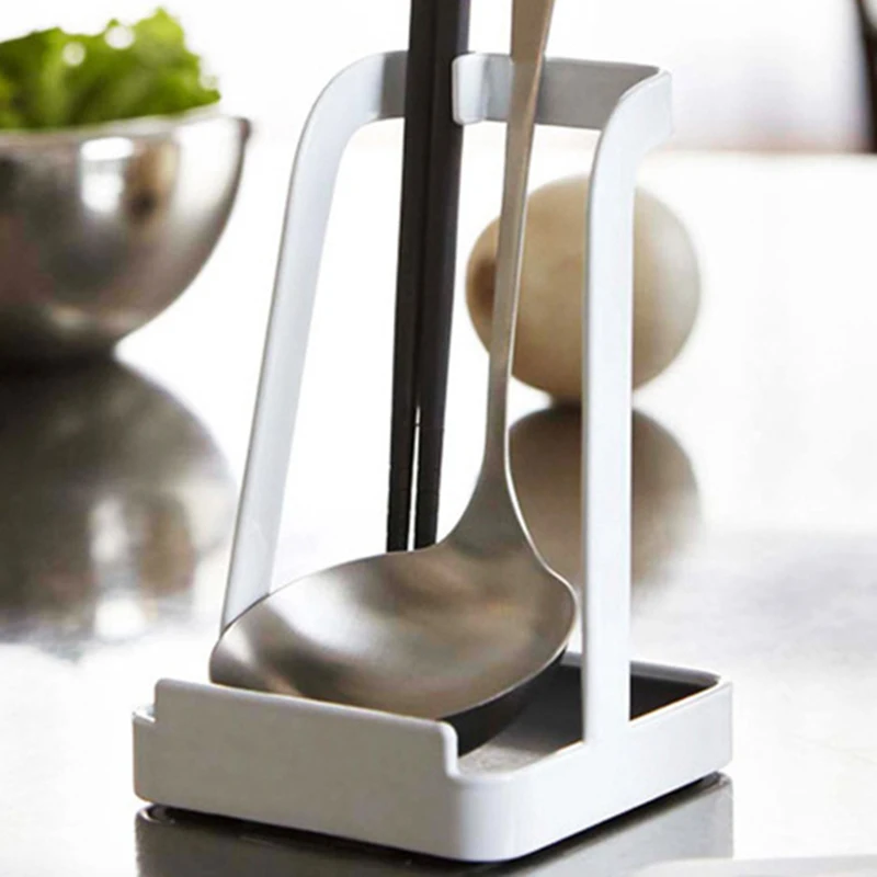 Kitchen Lid Rack Seated Spoon Rack with Water Tray Hanger Nailless Rack