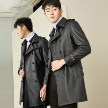 Мужская куртка из натуральной кожи; сезон весна-осень; натуральная овчина; кожаные куртки и пальто; Мужская мода; Windebreaker MG-1831041; YY134