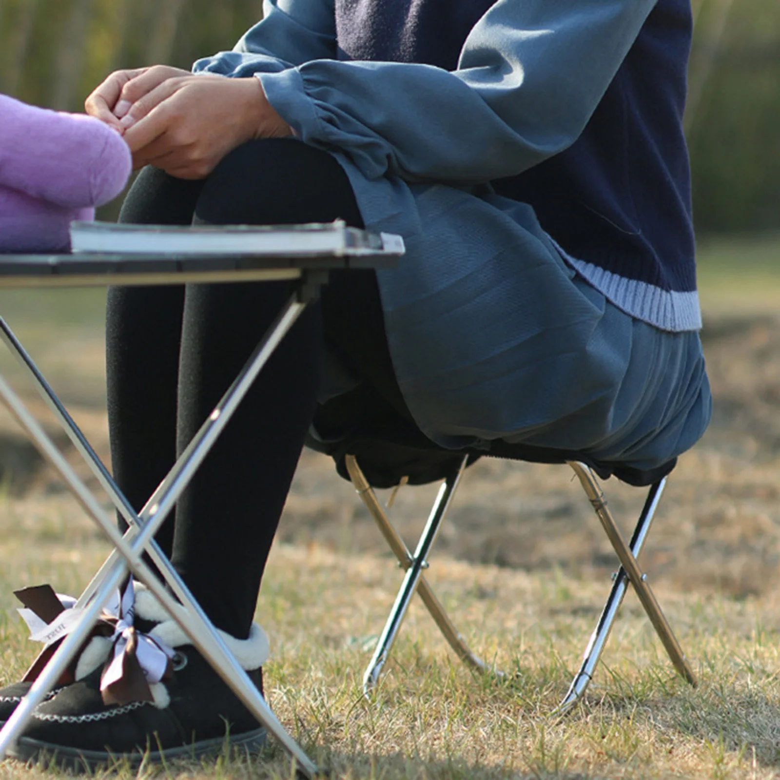Стул складной из нержавеющей стали для кемпинга 2 цвета | Спорт и развлечения
